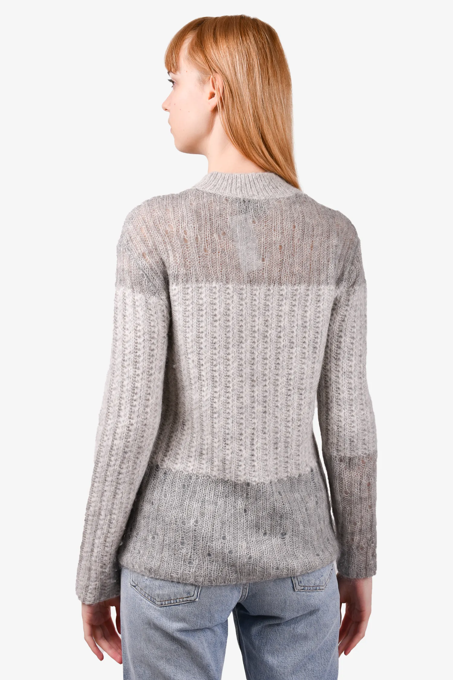 3.1 Phillip Lim Grey Wool Blend Striped Sweater Size S