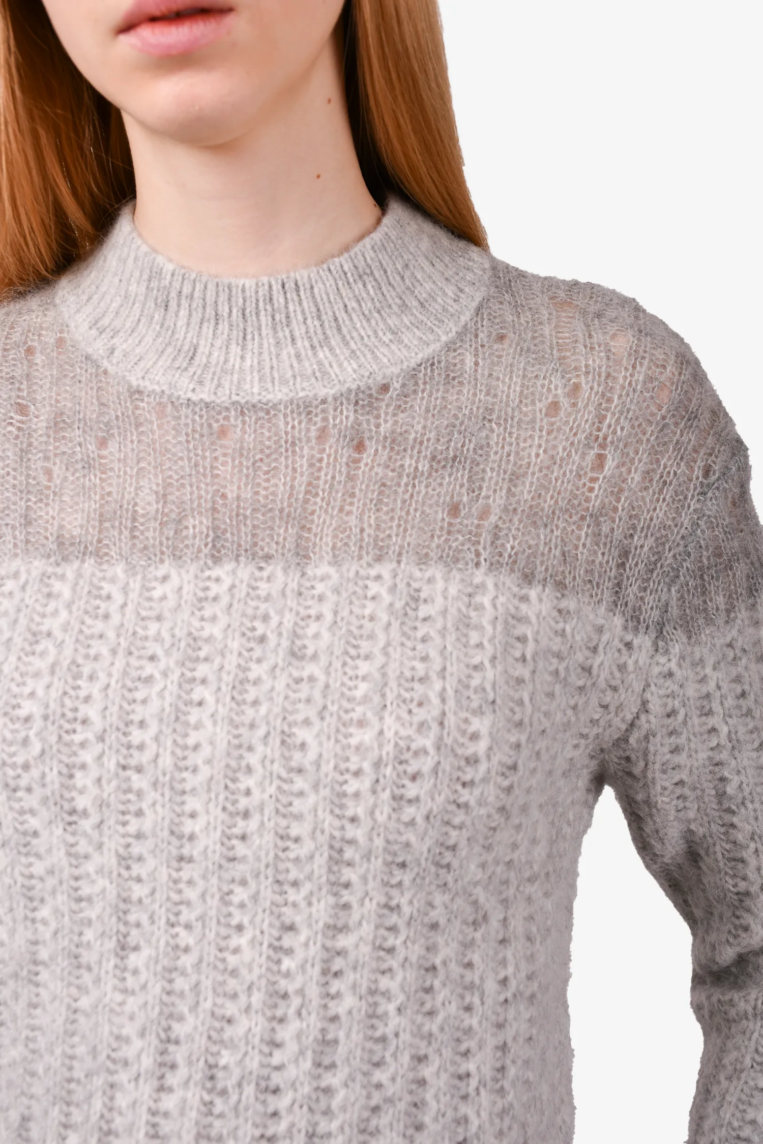 3.1 Phillip Lim Grey Wool Blend Striped Sweater Size S