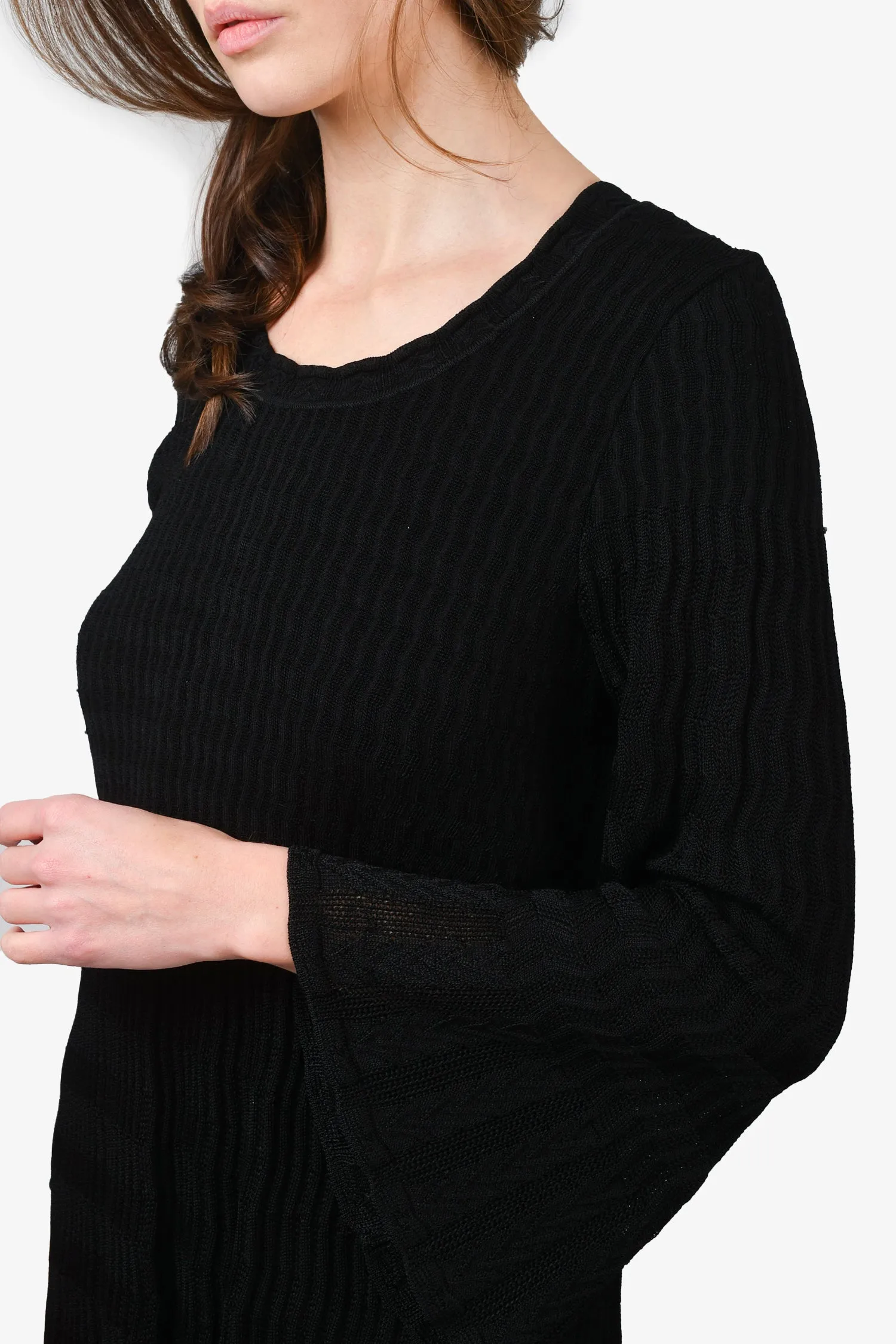 Alaia Black Stretch Knit Dress Size 42