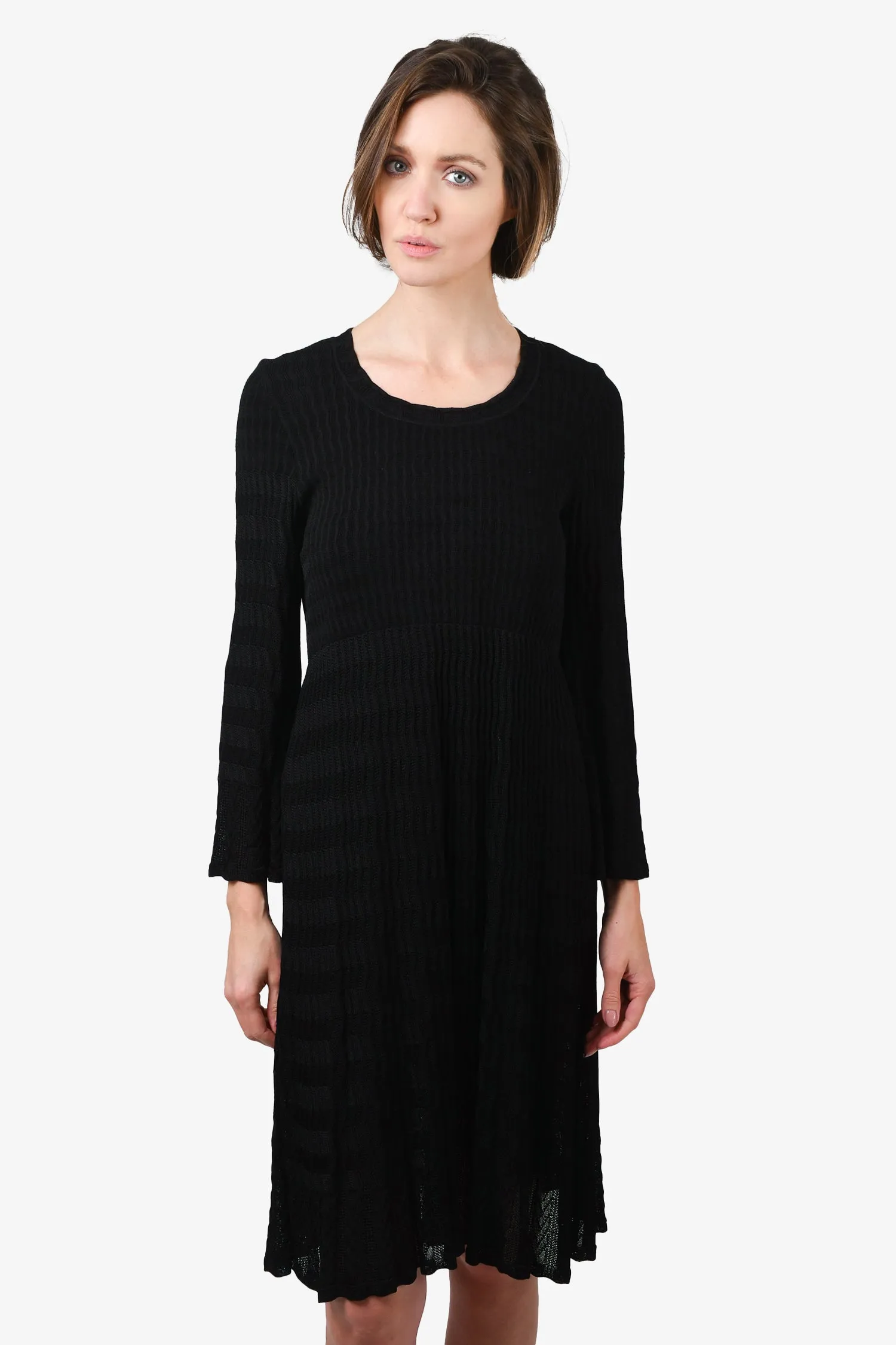 Alaia Black Stretch Knit Dress Size 42