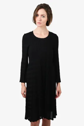 Alaia Black Stretch Knit Dress Size 42