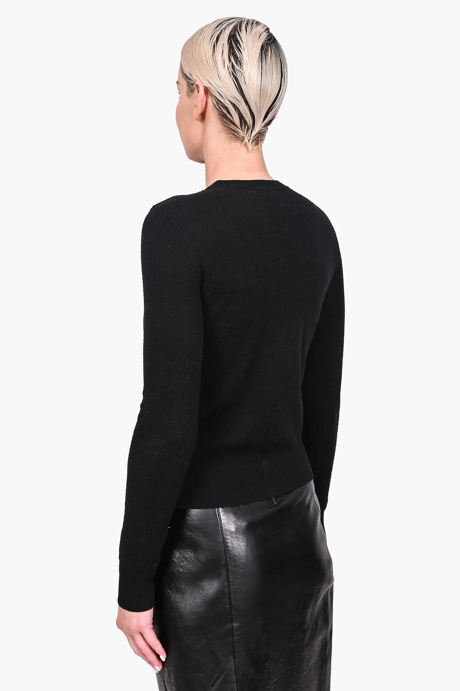 A.L.C. Black Wool/Calf Fur Sweater Size XS