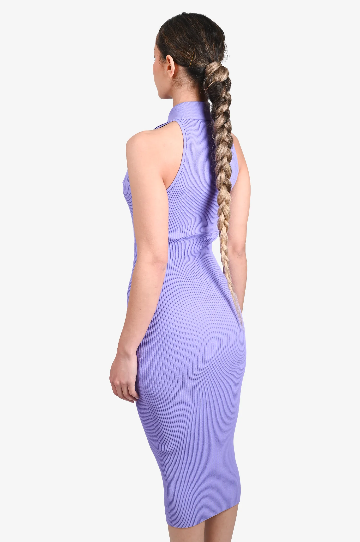 A.L.C Purple Ribbed Polo Maxi Dress Size XS