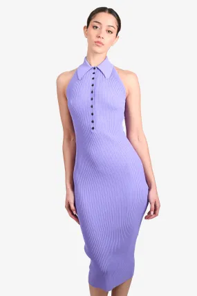A.L.C Purple Ribbed Polo Maxi Dress Size XS