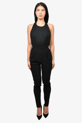 Alice & Olivia Black Pleated Sleeveless Jumpsuit Size 6