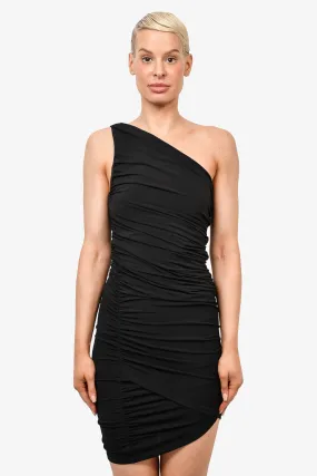 Alice   Olivia Black One Shoulder Ruched Mini Dress Size 8