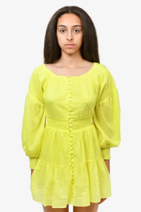 Alice   Olivia Yellow Cotton Off the Shoulder Dress Size 2