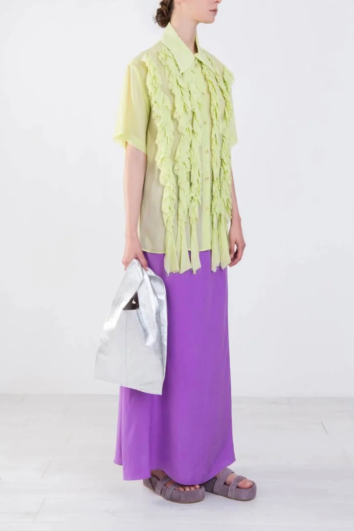 Alysi Creme - Georgette Blouse: Pistachio
