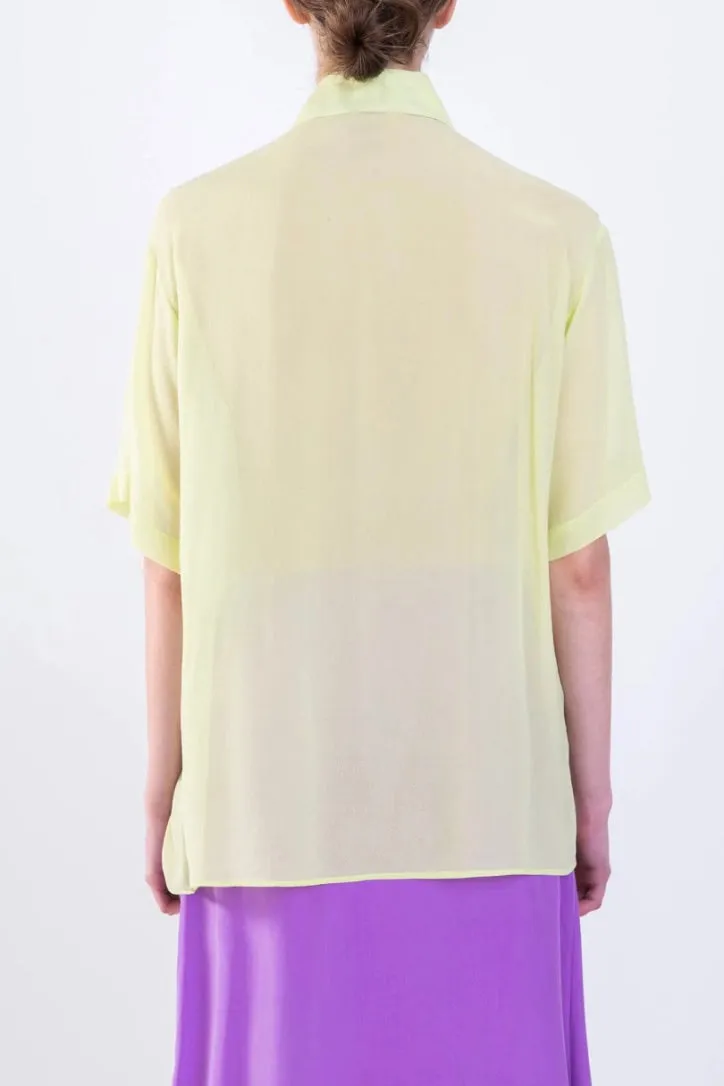 Alysi Creme - Georgette Blouse: Pistachio