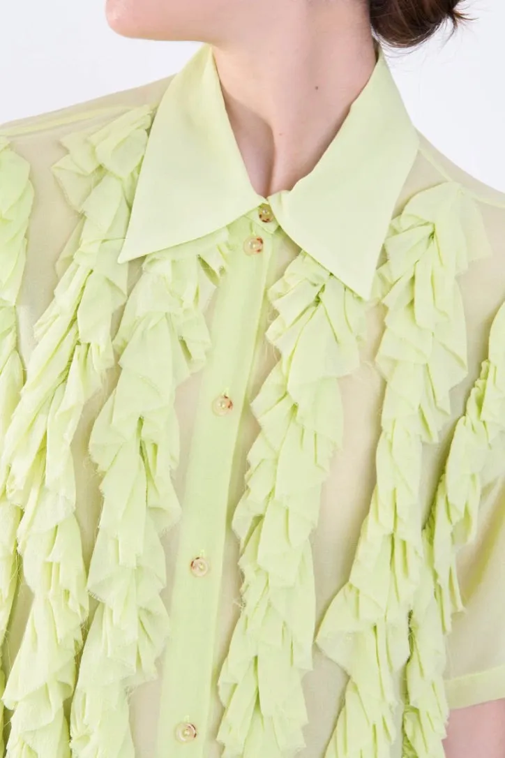 Alysi Creme - Georgette Blouse: Pistachio