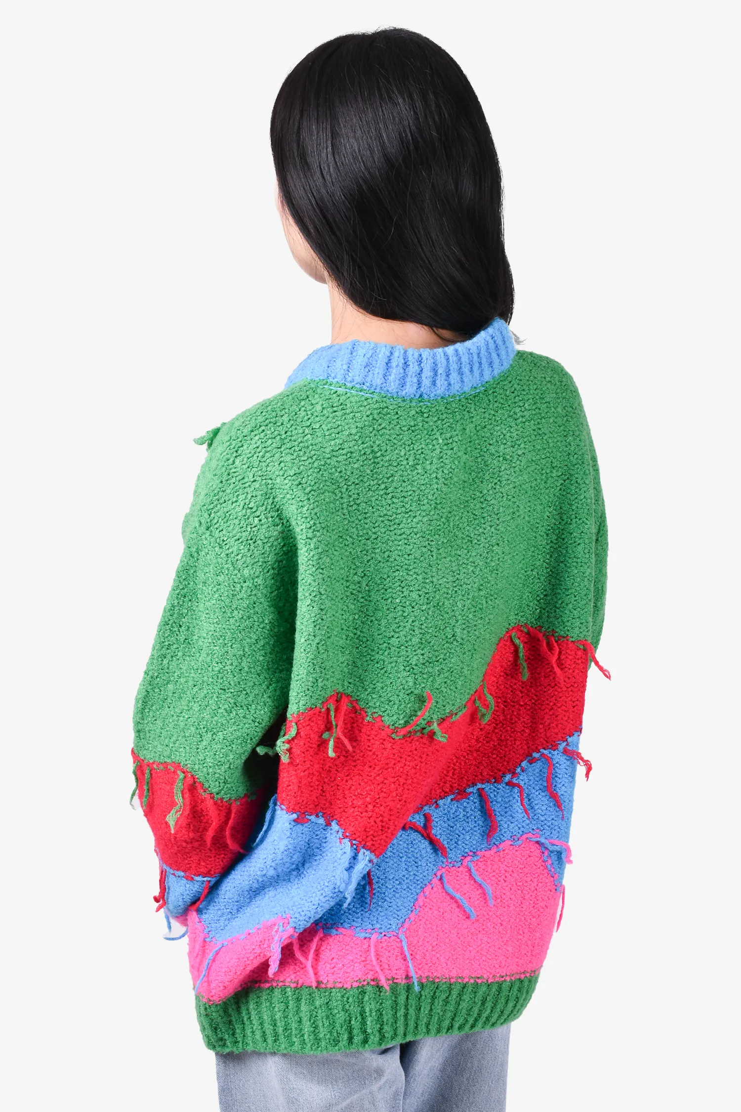 Anderson Bell Blue/Green/Red Crewneck Sweater Size M