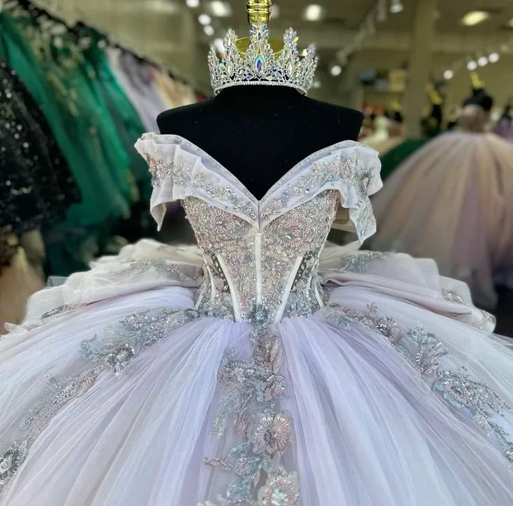 Ball Gown Off Shoulder Tulle Long Prom Dress, Sweet 16 Dress      fg5469