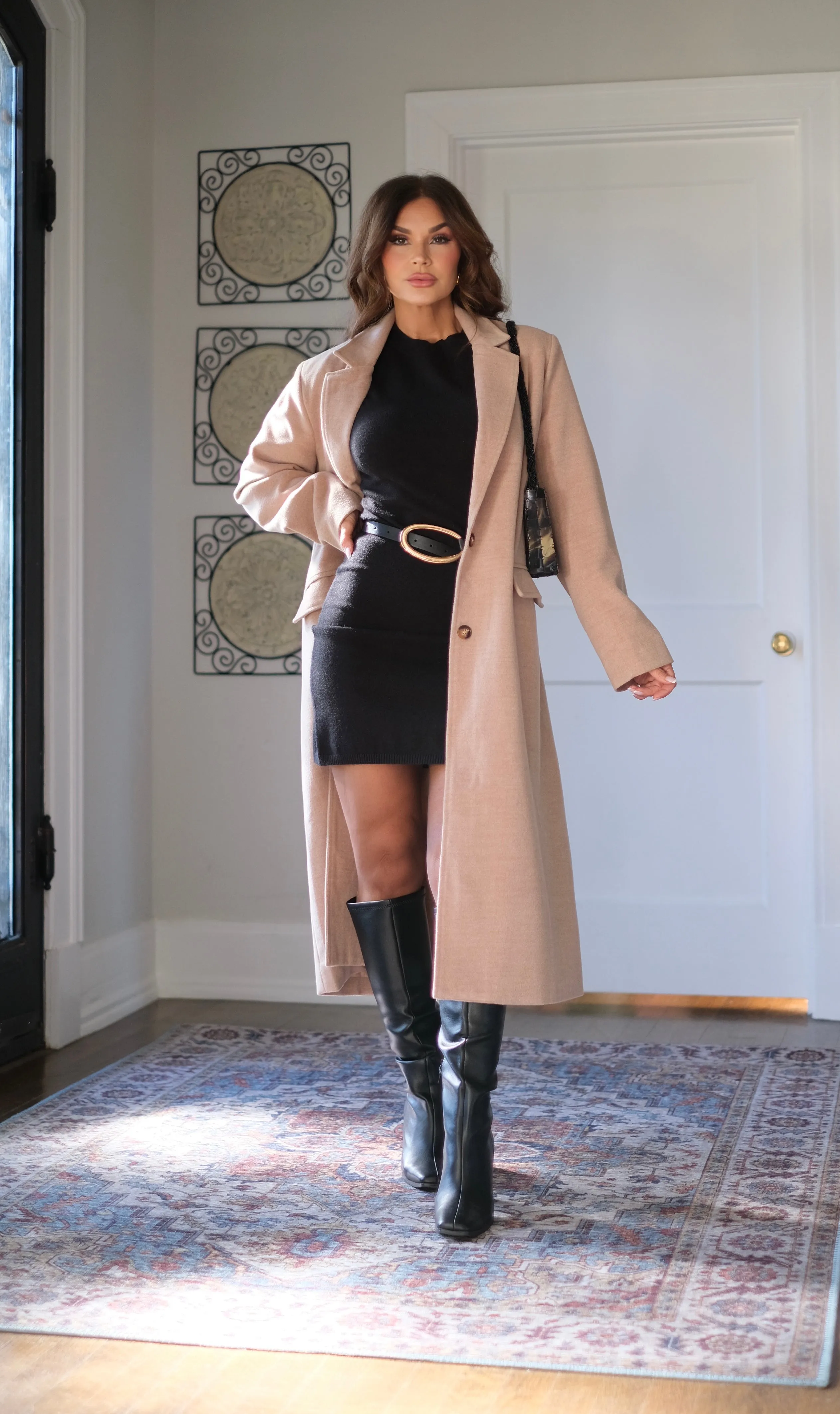Bambi Black Sleeveless Mini Sweater Dress