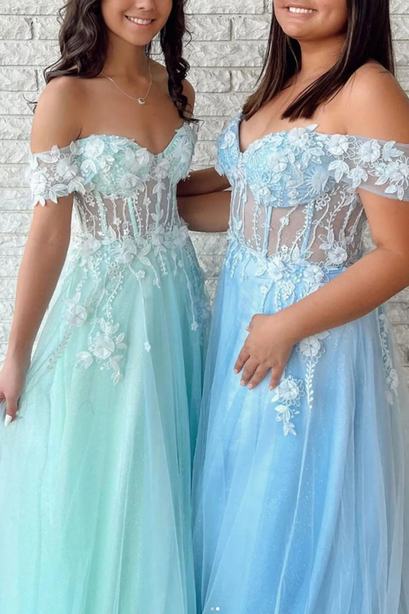 Beautiful Off the Shoulder Lace Floor Length Prom Dress