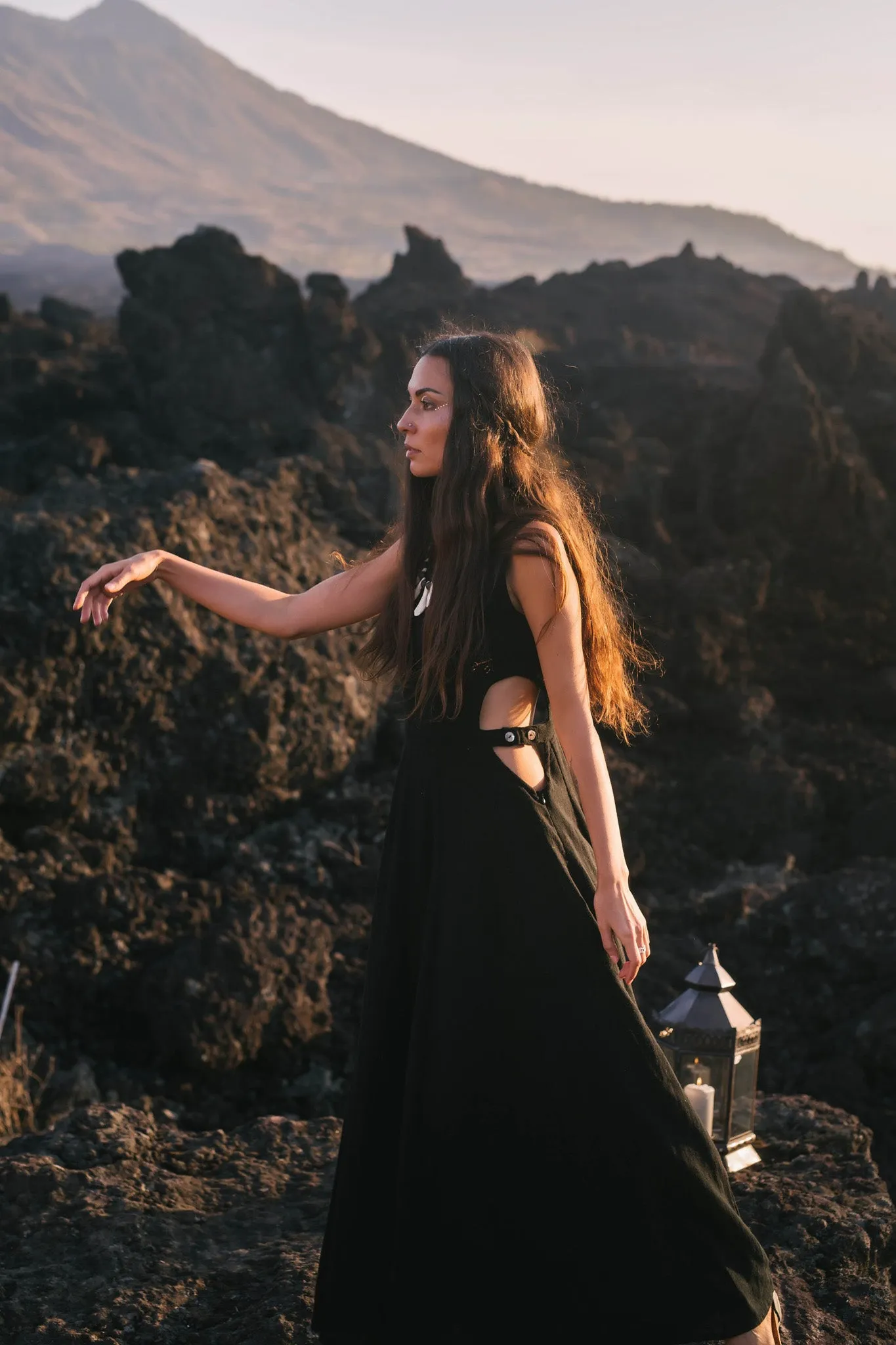 Black Evening Boho Bohemian Maxi Dress