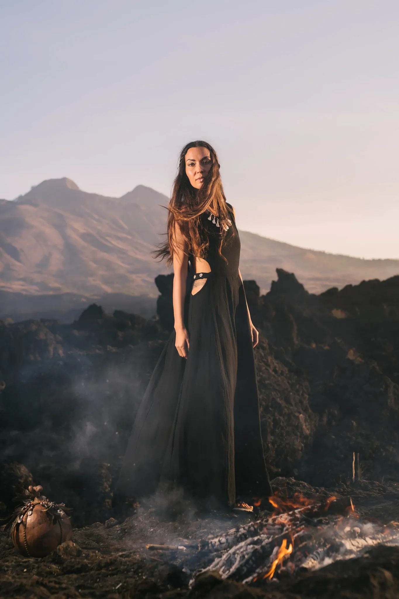 Black Evening Boho Bohemian Maxi Dress
