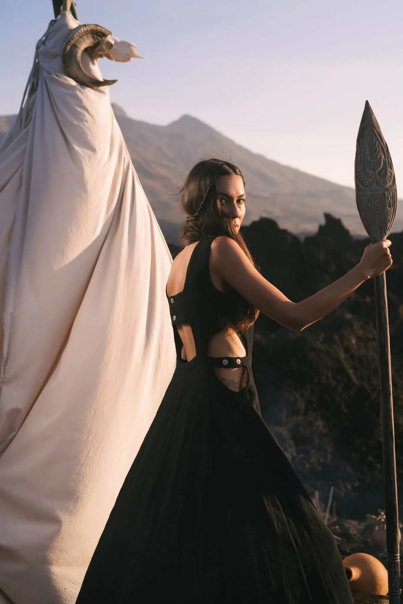 Black Evening Boho Bohemian Maxi Dress