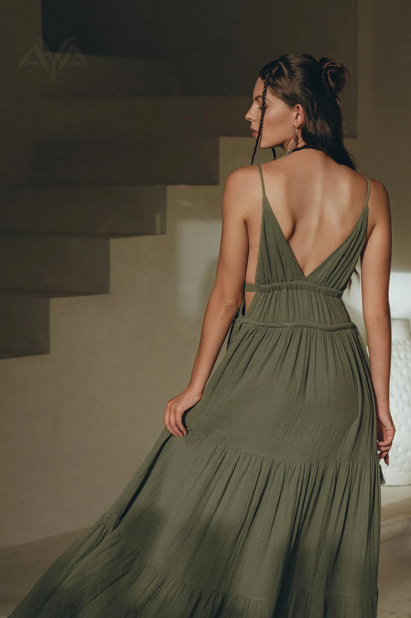 Boho Multiway Dress • Fresh Sage Colour Dress • Beach Adjustable Dress