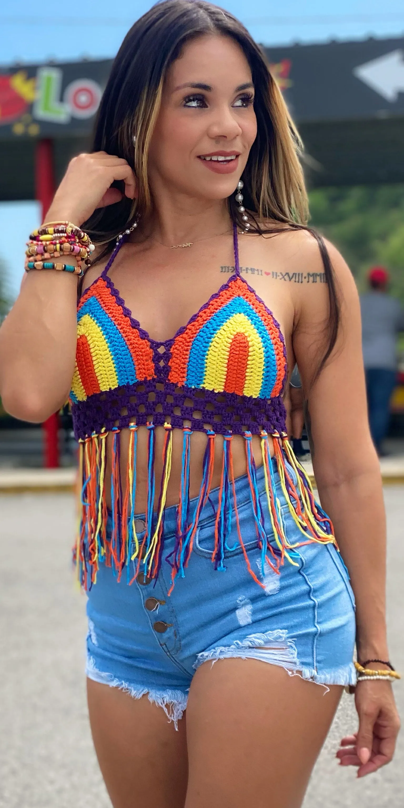 Crochet fringes Top