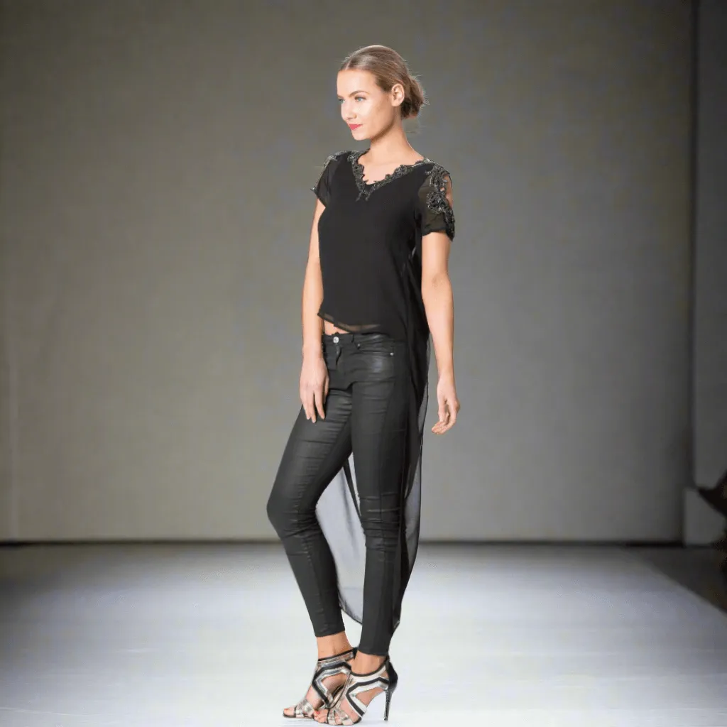 Draped Top with Intricate Beading