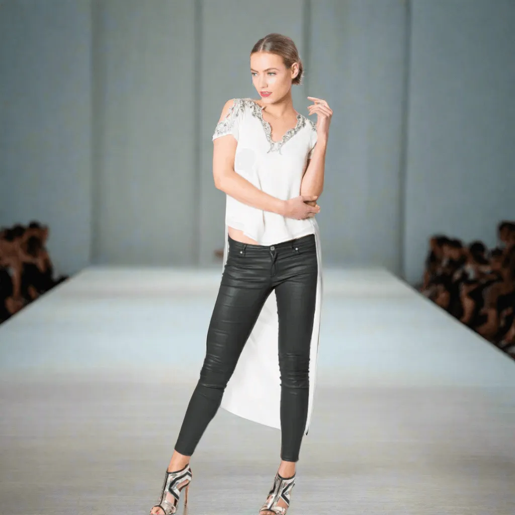 Draped Top with Intricate Beading