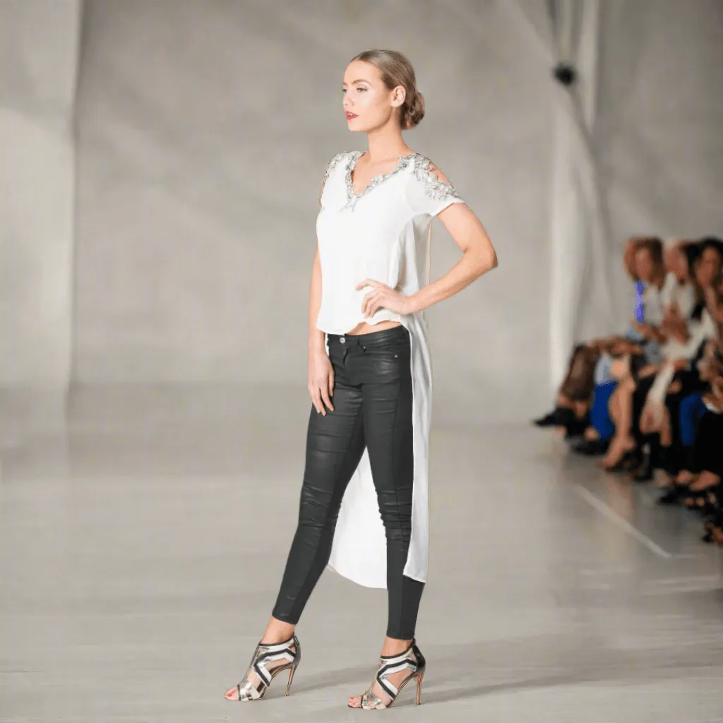 Draped Top with Intricate Beading