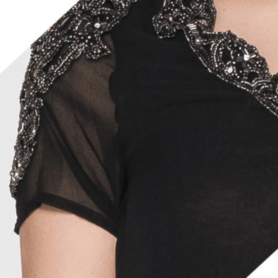 Draped Top with Intricate Beading