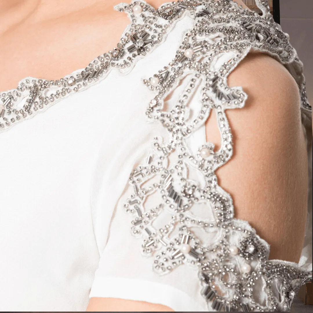 Draped Top with Intricate Beading