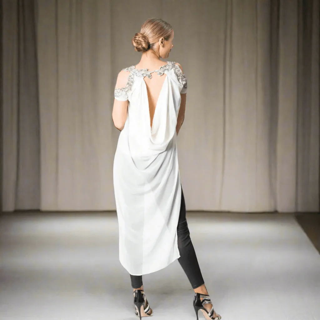 Draped Top with Intricate Beading
