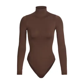 ESSENTIAL MOCK NECK LONG SLEEVE BODYSUIT | SMOKEY QUARTZ