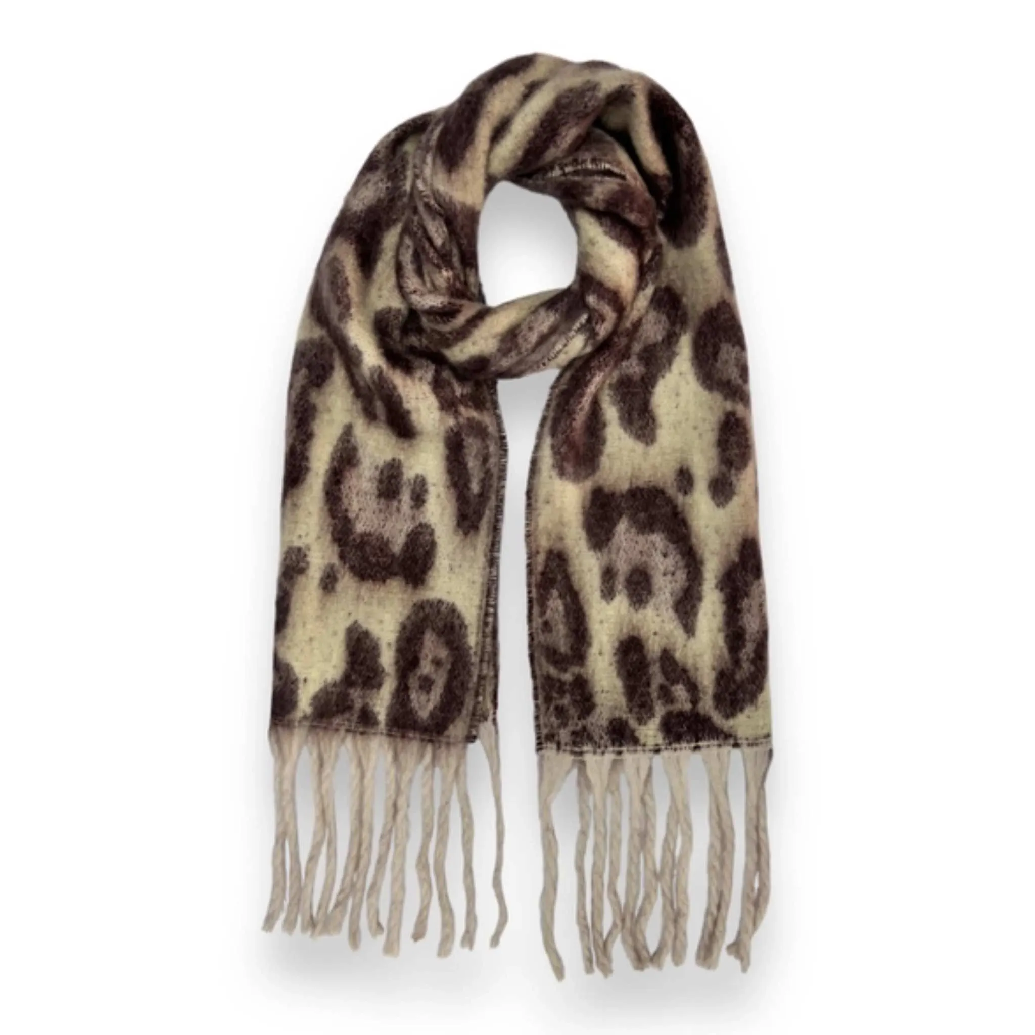 Fluffy Leopard Print Scarves