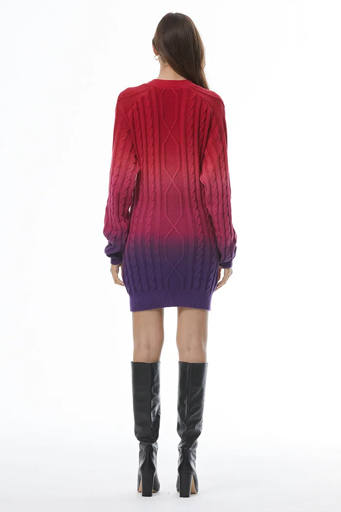 Holly Sweater Dress // Red Velvet Ombre ~ NO RETURNS