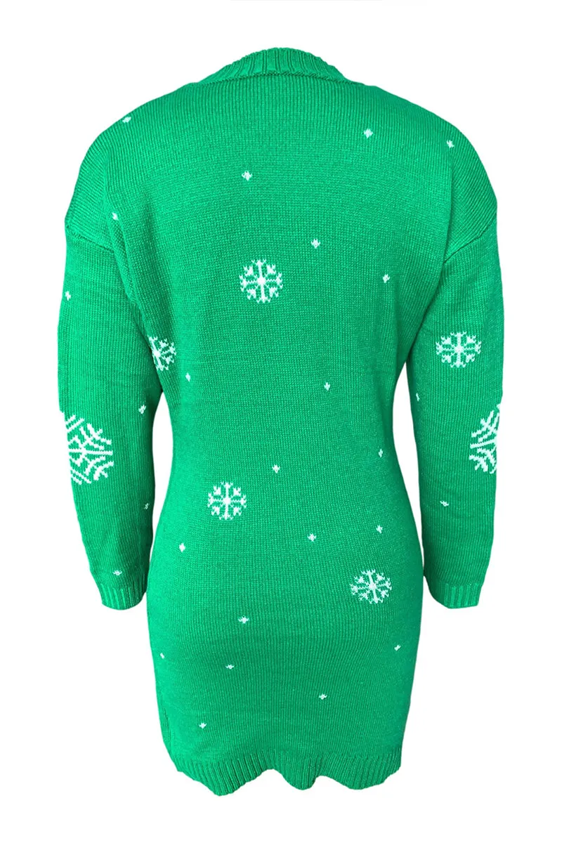 HWT1218 Reindeer Cozy Knit Dress