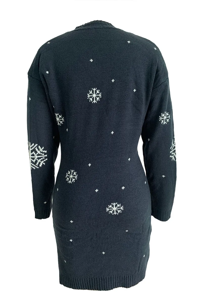 HWT1218 Reindeer Cozy Knit Dress