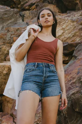 Jessica Cropped Tank in Washed Cognac - FINAL SALE