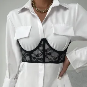 Lace Mesh Corset Bustier Top