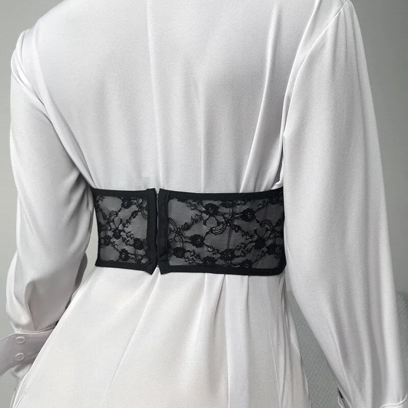 Lace Mesh Corset Bustier Top