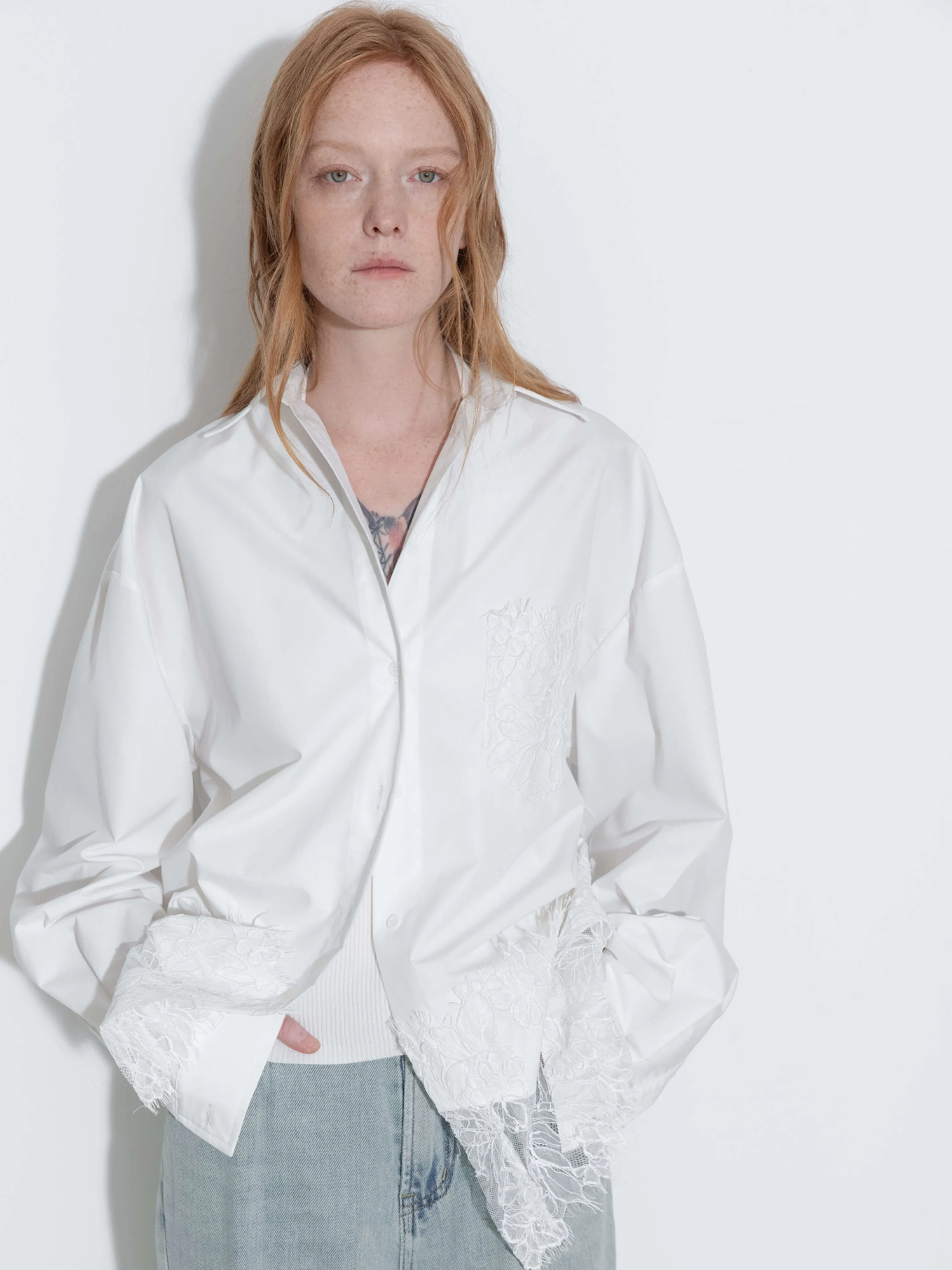 Lace Panel Shirt