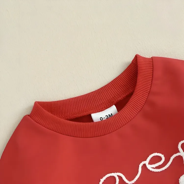 Lover Boy Embroidered Cotton Baby Bodysuit