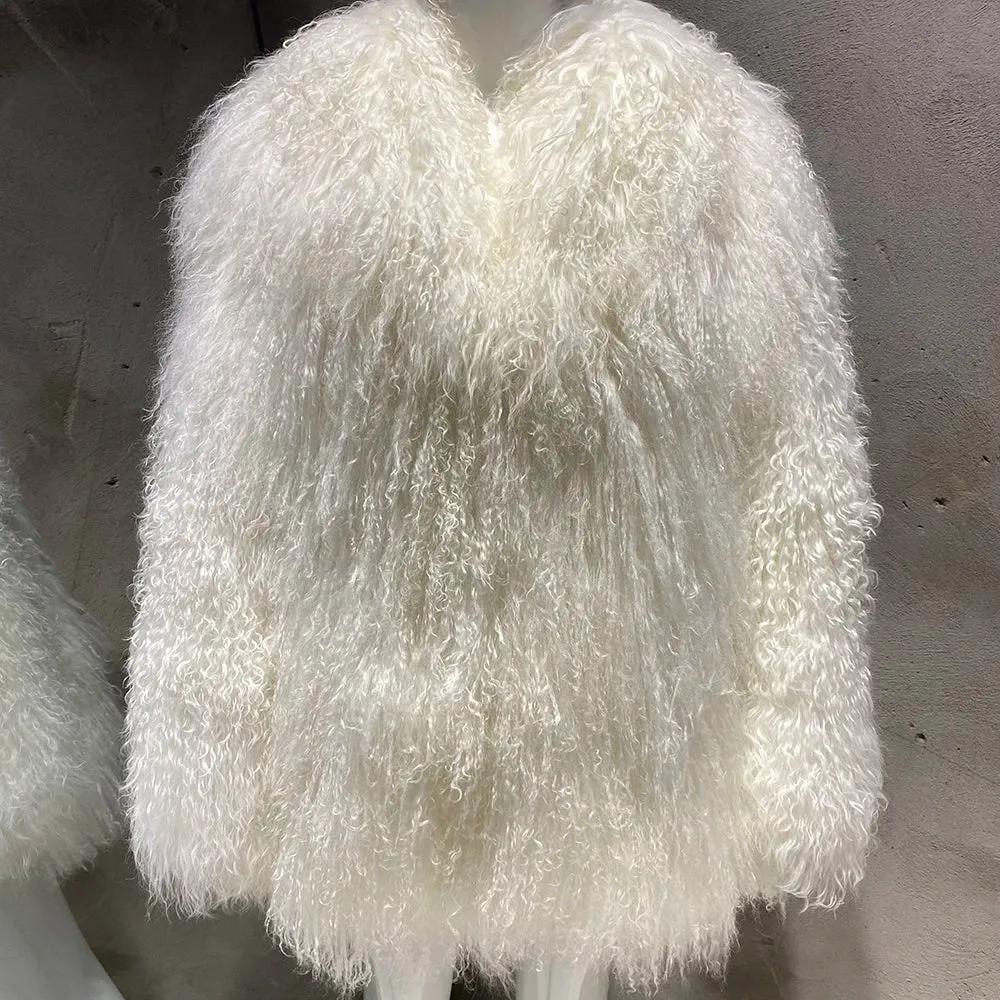 Luxury Lamb Extra Curly Fur Coat
