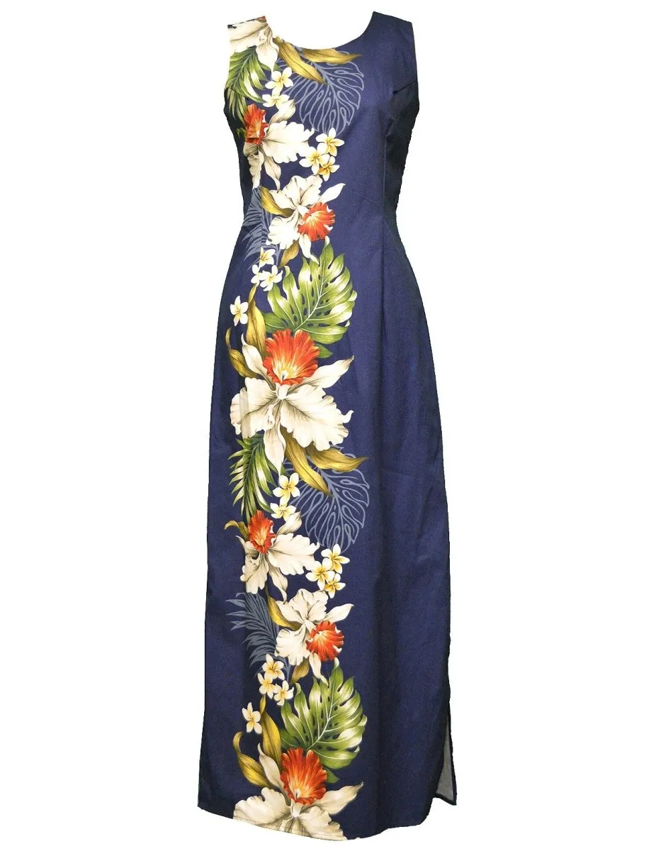 Maxi Long Dress Orchids Koloa Aloha