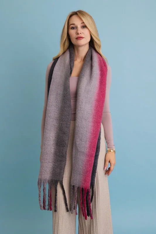 Ombre Dream Luxe Fringe Oversized Scarf