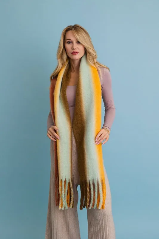 Ombre Dream Luxe Fringe Oversized Scarf