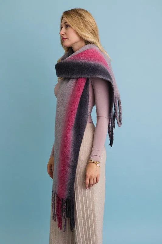 Ombre Dream Luxe Fringe Oversized Scarf