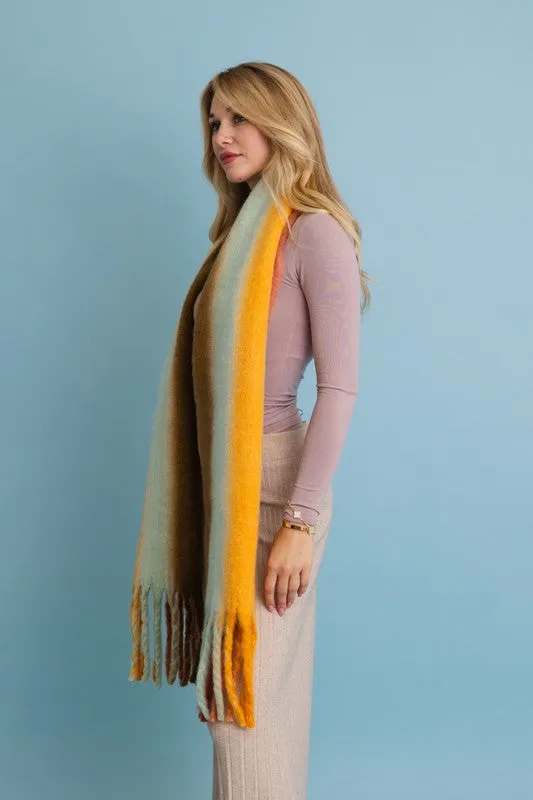 Ombre Dream Luxe Fringe Oversized Scarf