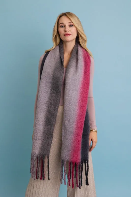 Ombre Dream Luxe Fringe Oversized Scarf