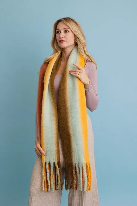 Ombre Dream Luxe Fringe Oversized Scarf