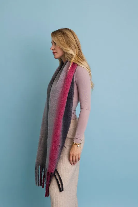 Ombre Dream Luxe Fringe Oversized Scarf