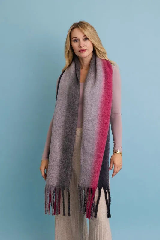 Ombre Dream Luxe Fringe Oversized Scarf