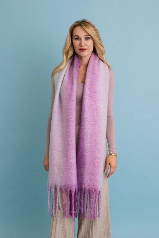 Ombre Dream Luxe Fringe Oversized Scarf